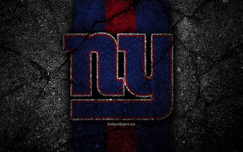 New York Giants, logo, black stone, NFL, NFC, american football, USA, NY Giants, asphalt texture, East Division for with resolution . High Quality HD wallpaper