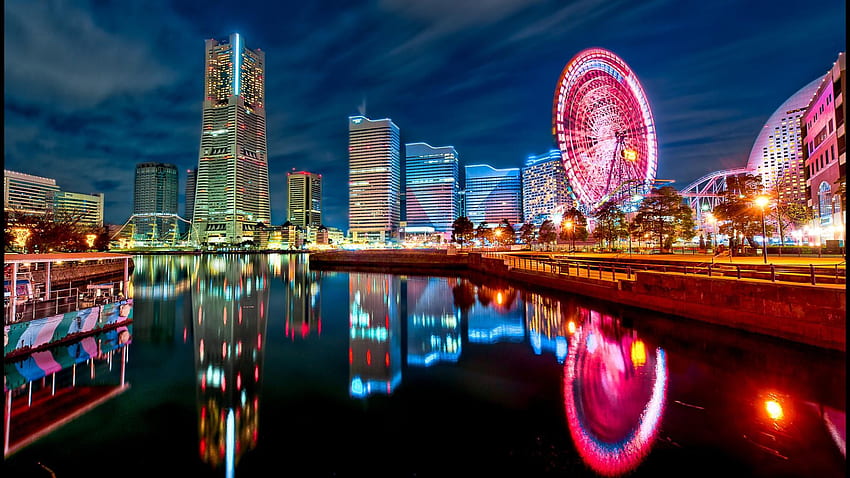 Japão tokyo cityscapes yokohama city lights bay 16155 [] para seu celular e tablet. Explore a paisagem urbana do Japão. Paisagem urbana futurista, paisagem urbana de Nova York, Baía de Tóquio papel de parede HD
