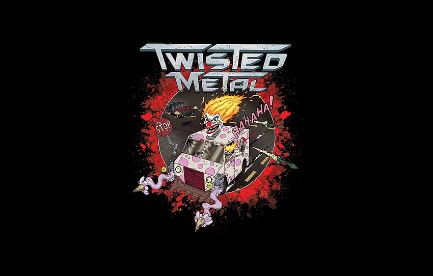 Minimalism, Machine, Clown, Style, Background, Art, Art, Style, Background, Van, Minimalism, Twisted Metal, Game Art, Sweet Tooth, Needles Kane, Twisted metal for , section игры HD wallpaper