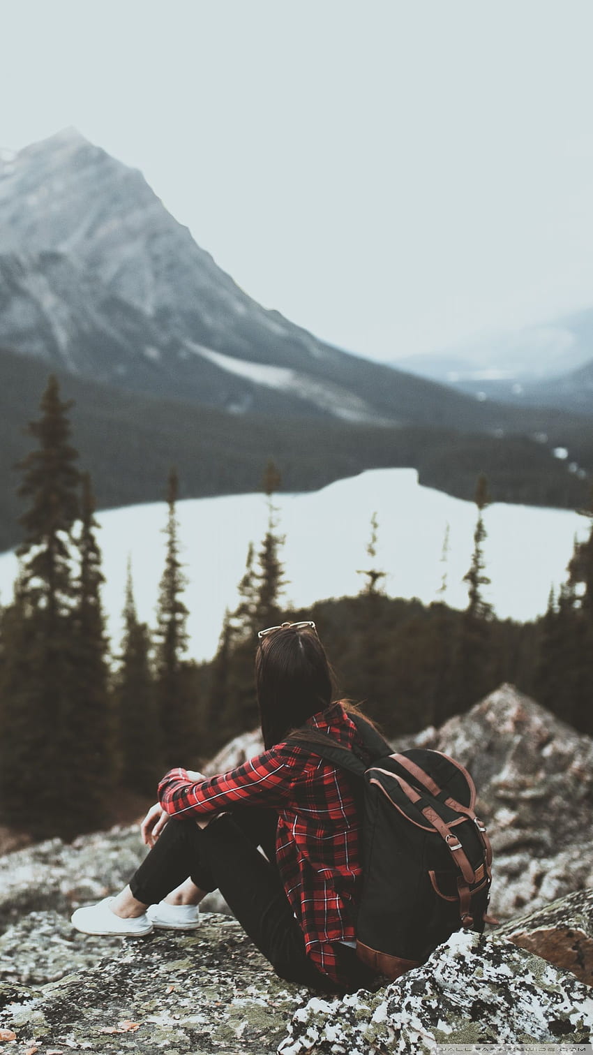 Girl, Travel, Mountains, Adventure Ultra Background, Travelling HD phone wallpaper