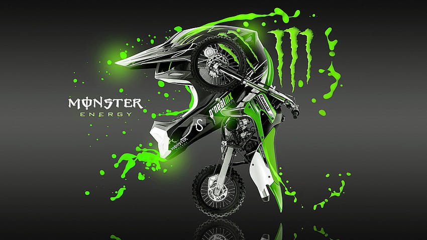 Kawasaki Monster Dirt Bikes - Monster Energy Cool Dirt Bike -, Awesome Dirt Bike papel de parede HD