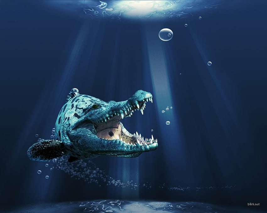 dinosaure 3d, 3d, dinosaure, reptile, eau, océan Fond d'écran HD