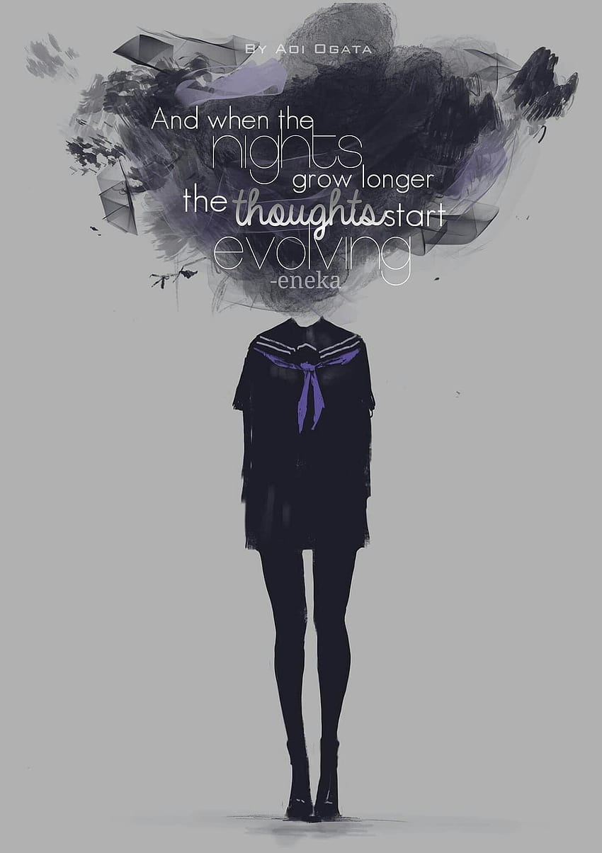 Sad Anime Wallpaper with quote