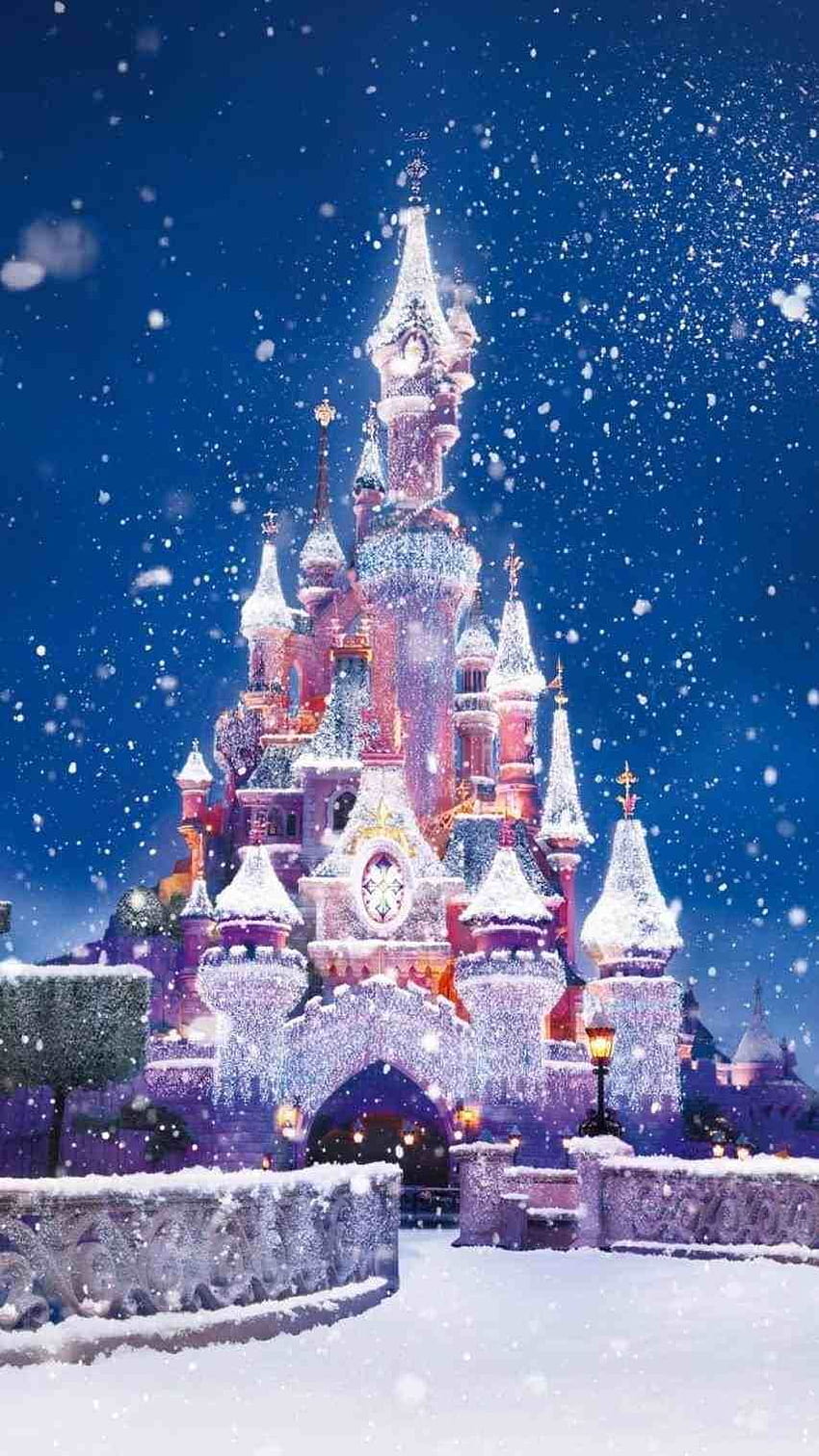 Castello Disney Natale, Castello Disneyland Natale Sfondo del telefono HD