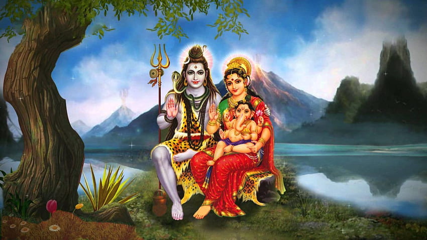 Shiv Parivar ขนาดเต็ม เทพเจ้าและเทพธิดาในศาสนาฮินดู Shankar Parvati วอลล์เปเปอร์ HD