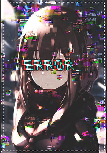 Error Glitch - Sad Anime Girl | Art Board Print