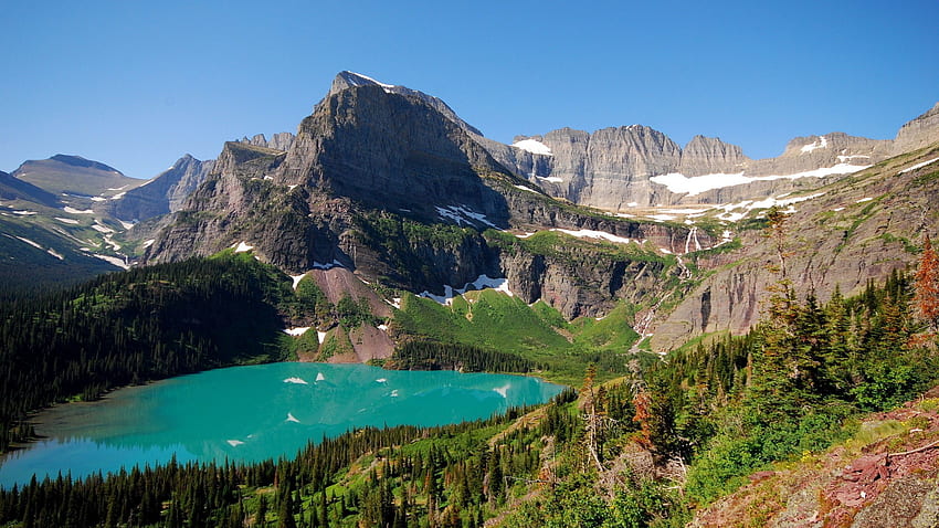 Landschaft, Natur, Berge, Schnee, See, blaues Wasser, Klima HD-Hintergrundbild