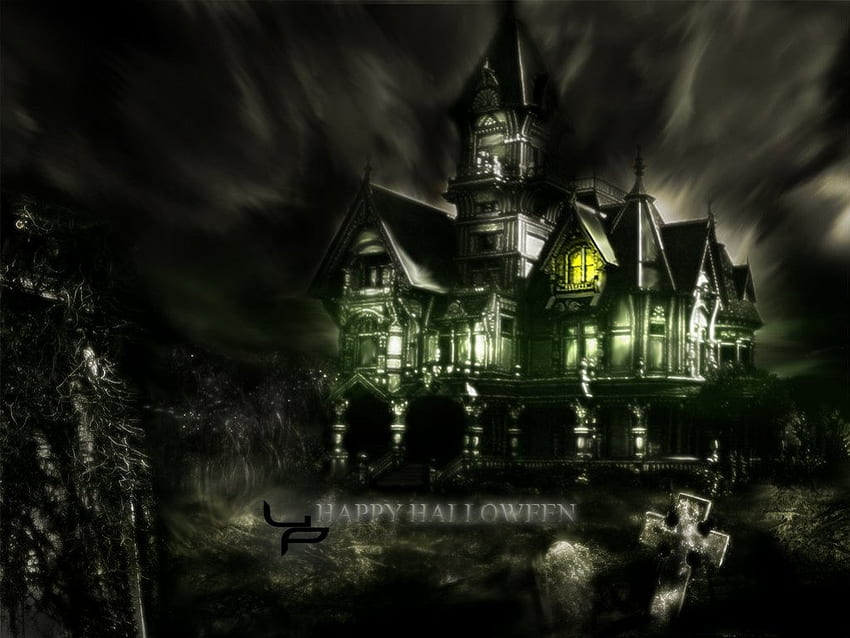 masion yang diburu, gothic, Halloween, rumah berhantu, rumah Wallpaper HD
