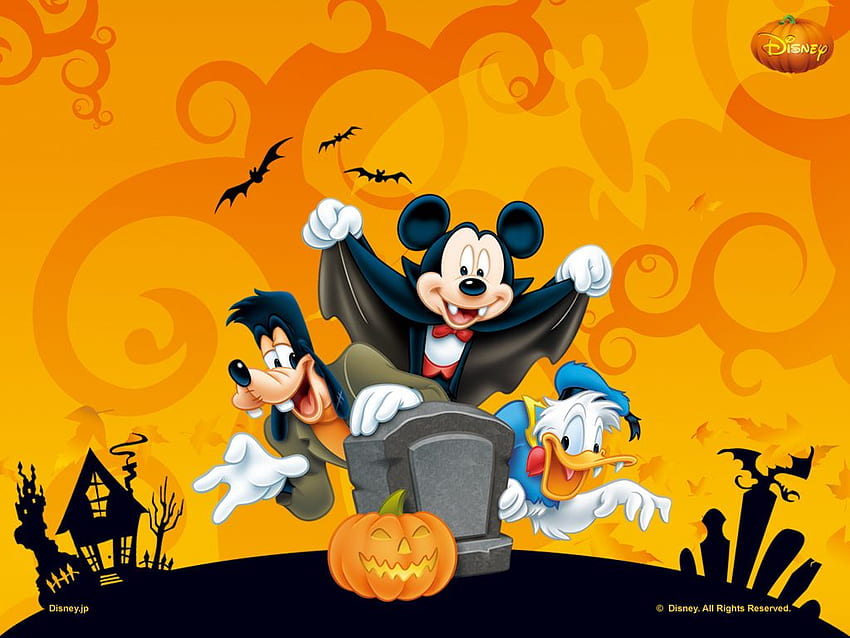 - クールな背景: ミッキー マウスのハロウィーン、ミッキー マウスの秋 高画質の壁紙
