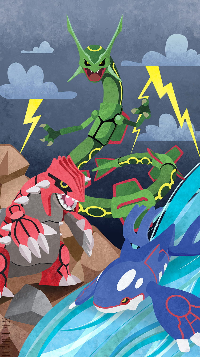 In honour of ORAS just around the corner, here's an amazing phone of Groudon, Kyogre and Rayquaza: pokemon HD phone wallpaper