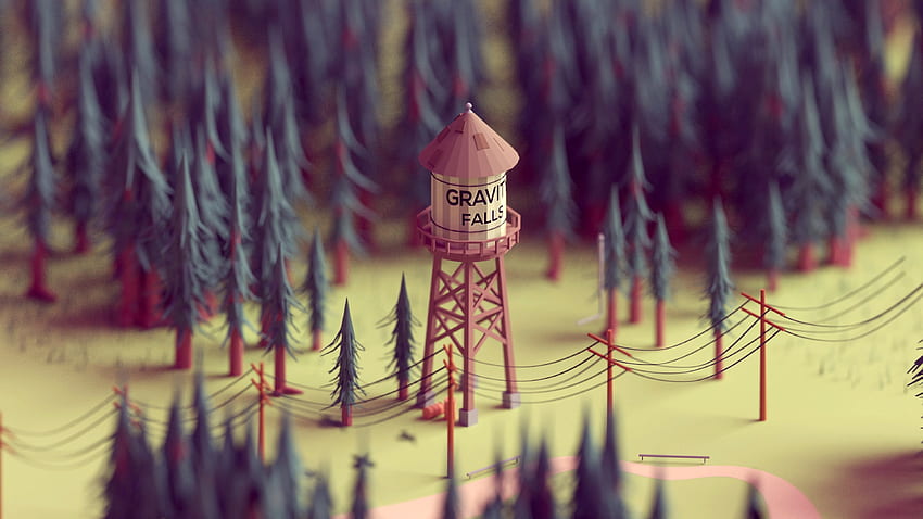 Turm, Wald, Gravity Falls HD-Hintergrundbild