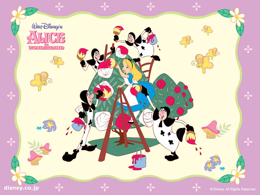 disney alice in the wonderland christmas tree xmas merry decorate decorating, minnie, duck, pluto, mickey, clara, dale, chip, mouse, goofy, daisy, donald HD wallpaper