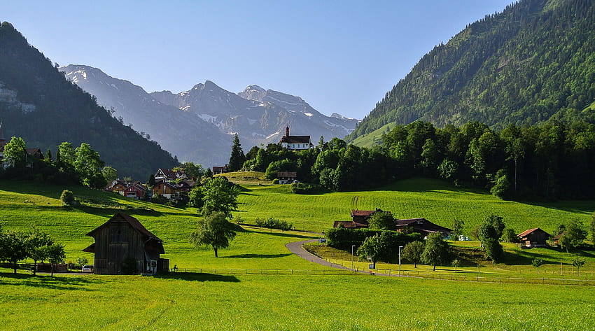 Suíça e fundo, aldeias da Suíça papel de parede HD