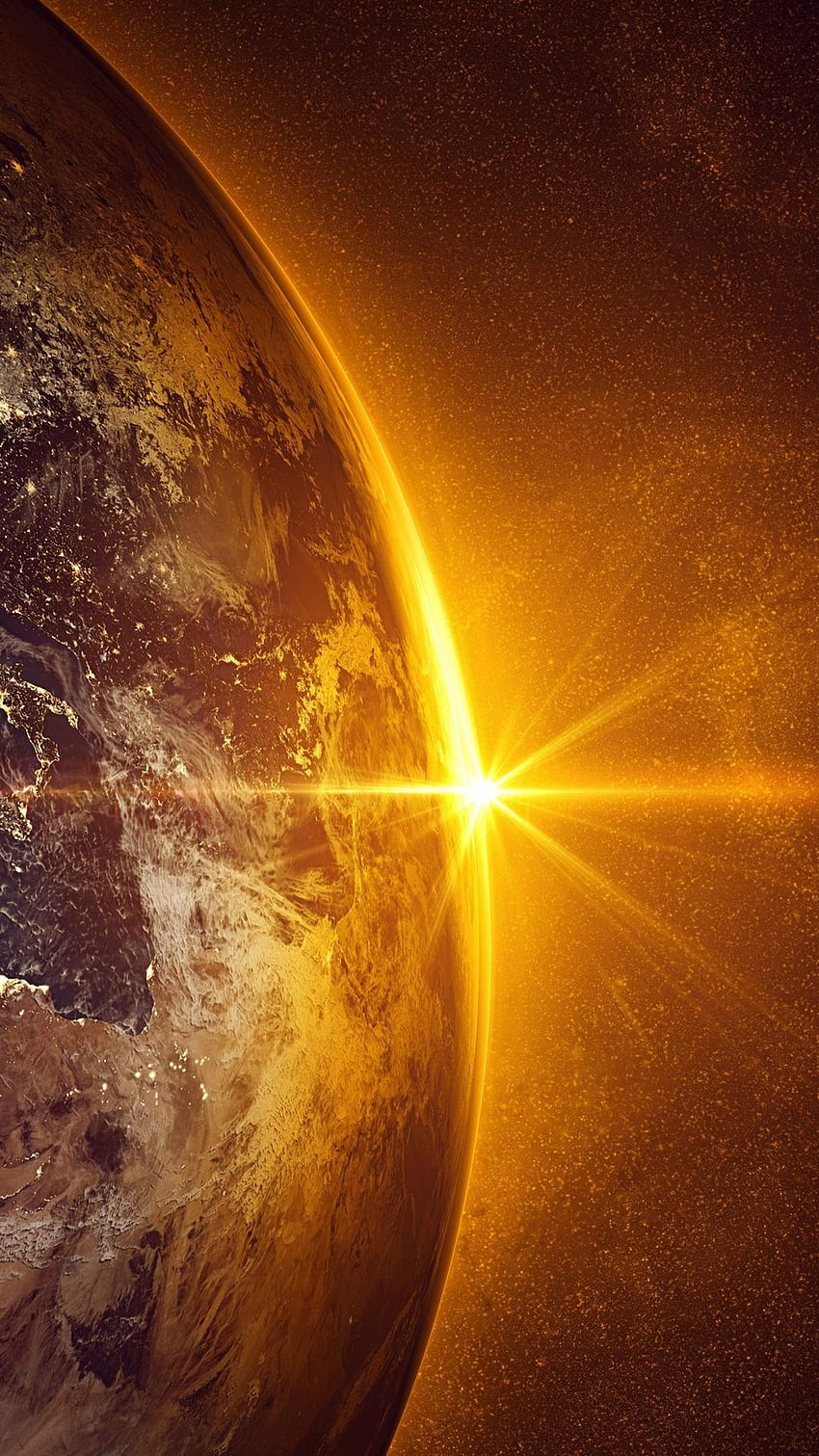 地球、惑星、太陽、宇宙 iPhone 8 7 6 6S Plus HD電話の壁紙