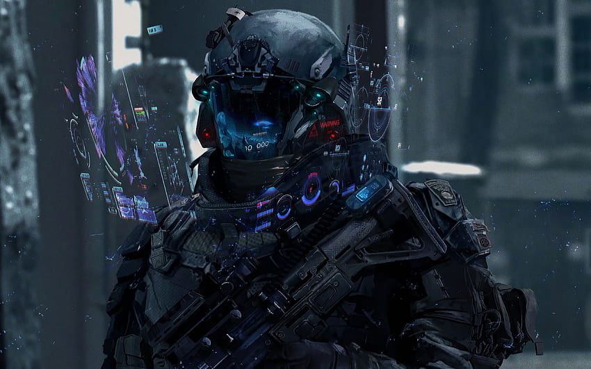 Science-Fiction-Soldat, Krieger der Zukunft HD-Hintergrundbild