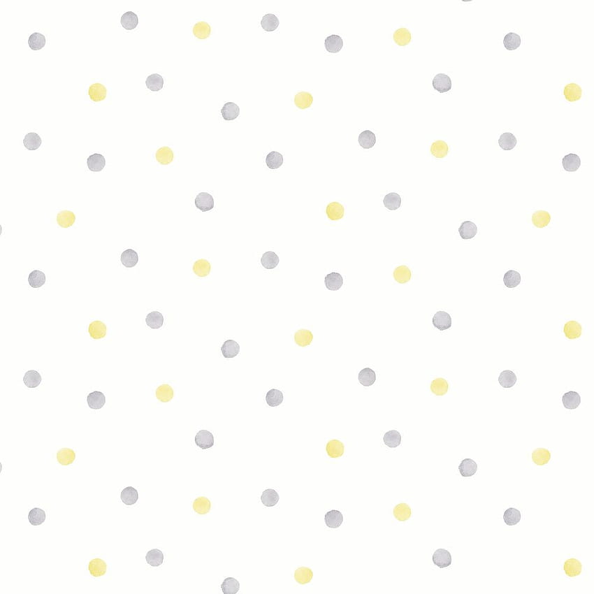 Watercolour Polka Dots by Albany - Grey / Yellow - : Direct, Gray Yellow HD phone wallpaper