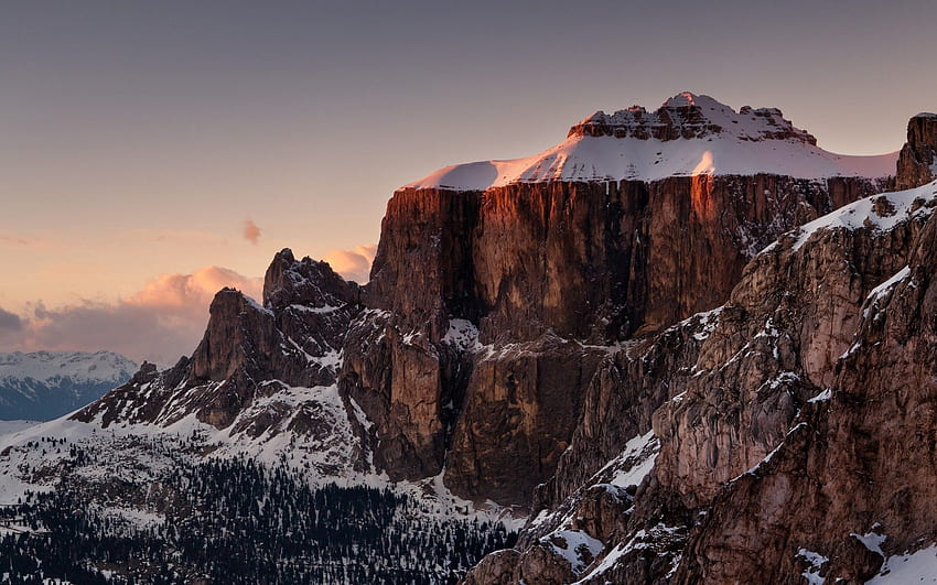 Alam, Pegunungan, Salju, Puncak, Atas Wallpaper HD