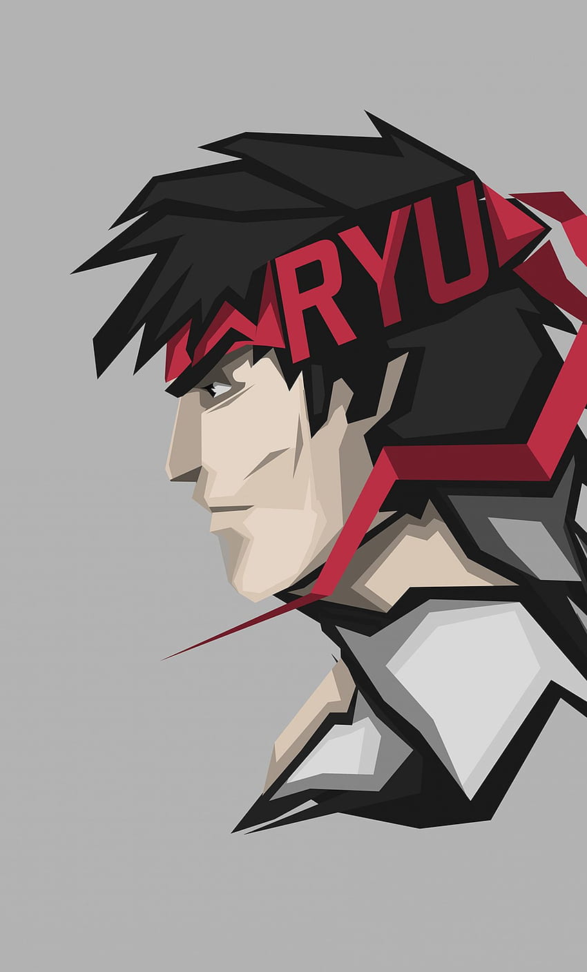 Ryu, Street Fighter, gra wideo, minimal art Tapeta na telefon HD
