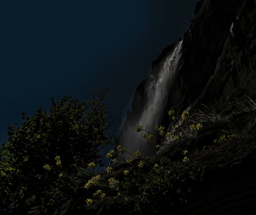 Waterfall At Night HD wallpaper | Pxfuel