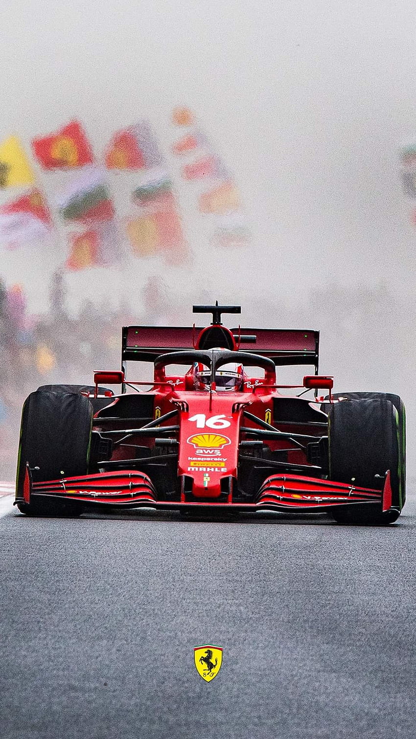 Charles Leclerc, coche de fórmula uno, rojo, rápido, neumáticos de fórmula uno, carrera, Ferrari, italiano fondo de pantalla del teléfono