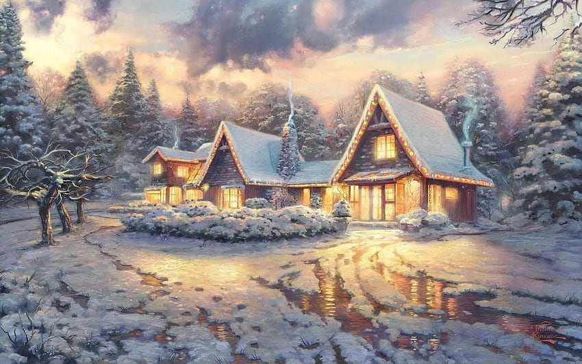 Thomas Kinkade . Thomas Kinkade, Nativity Thomas Kinkade Christmas HD ...