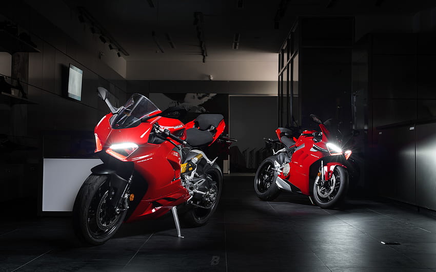 2022, Ducati Panigale V4, front view, exterior, red Ducati Panigale, Italian sportbikes, Ducati HD wallpaper