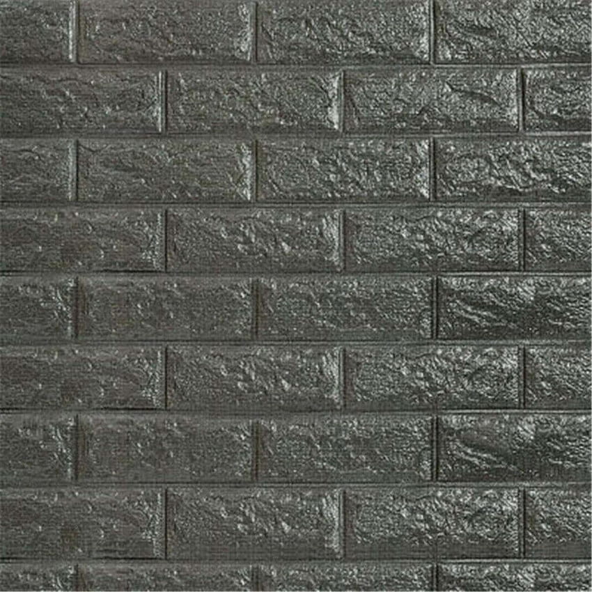SK Mixes Shop PE Foam 3D Dark Gray Brick Panel Sticker 70*70cm Home Decor Wall (H30), Grey Brick HD phone wallpaper
