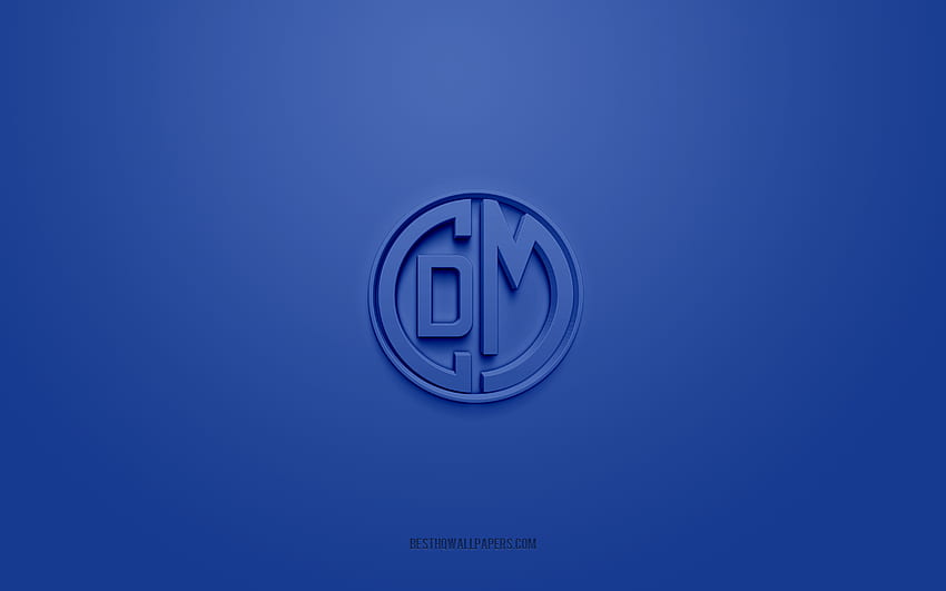 Deportivo Municipal, logo 3D kreatif, latar belakang biru, Divisi Primera Peru, lambang 3d, klub sepak bola Peru, Lima, Peru, seni 3d, Liga 1, sepak bola, logo 3d Deportivo Municipal Wallpaper HD