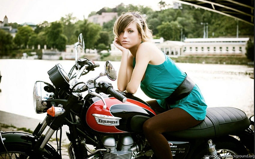 Biker Girl Background, Female Biker HD wallpaper