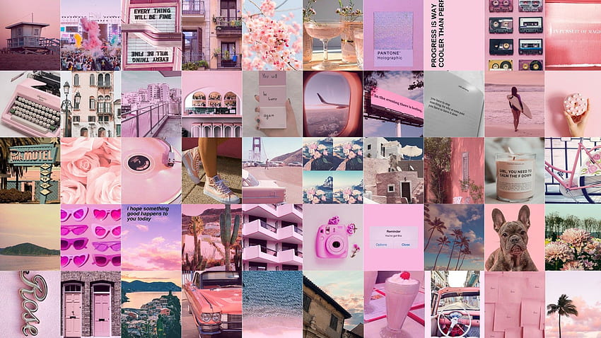 ピンク ウォール コラージュ キット デジタル 50 パック ウォール。 Etsy。 ピンクのラップトップ、ノートブック、かわいいラップトップ、ピンクのコラージュ ラップトップ 高画質の壁紙
