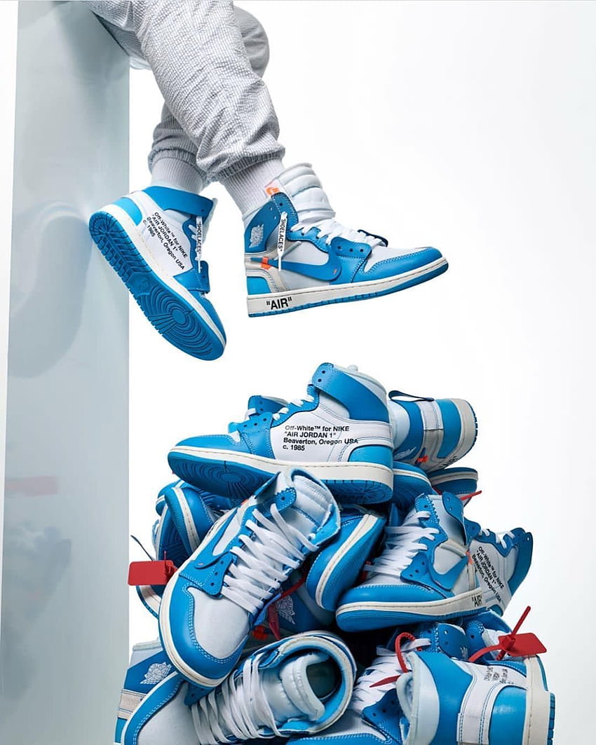 Off white x Nike Jordan 1 UNC. Air jordans, Sneakers men fashion ...