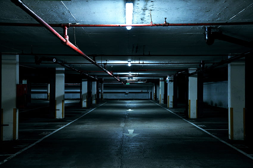 of Empty Underground Parking Lot · Stock HD wallpaper