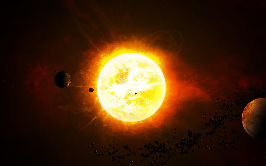 Sonne im Weltraum, himmlische Sonne HD-Hintergrundbild