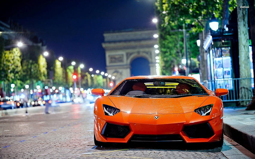 Lamborghini Aventador, Авентадор, Париж, Автомобили, Ламборгини HD тапет