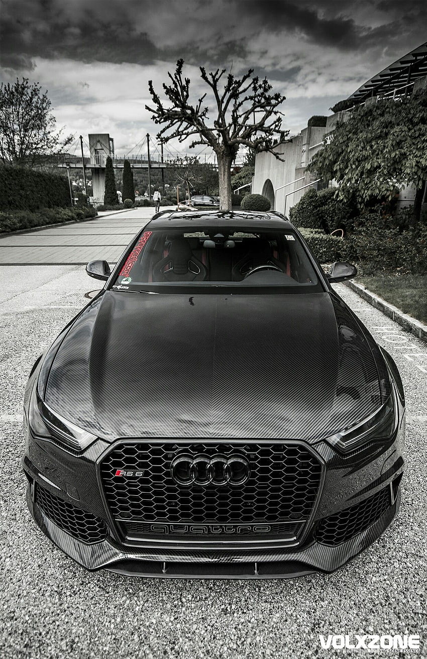 Audi RS6, Черно Ауди HD тапет за телефон
