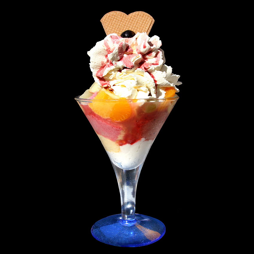 Cream Ice cream Food Sweets Black background, 3200x3200 HD phone wallpaper