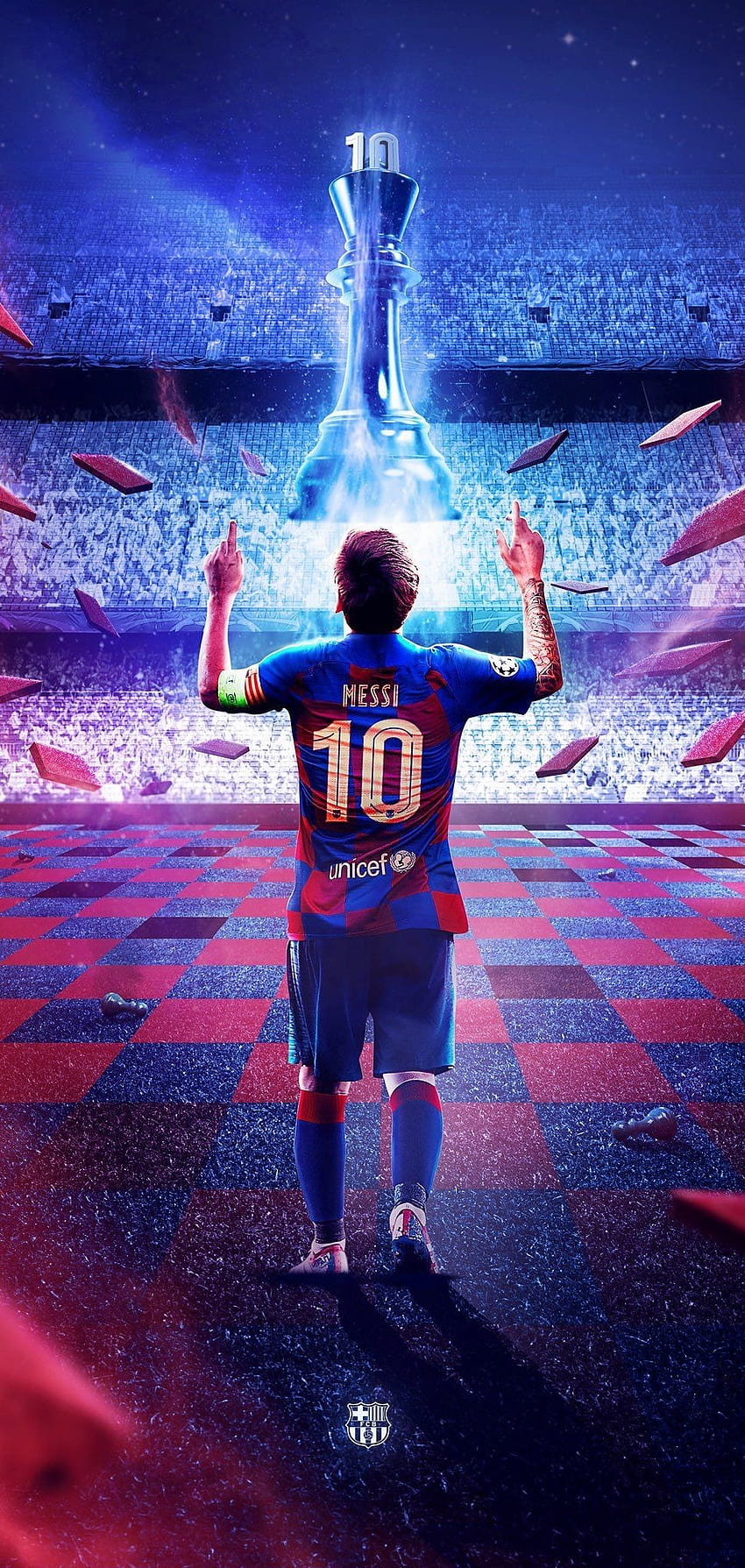 The forward of Barcelona Lionel Messi in dark background Desktop wallpapers  1024x600