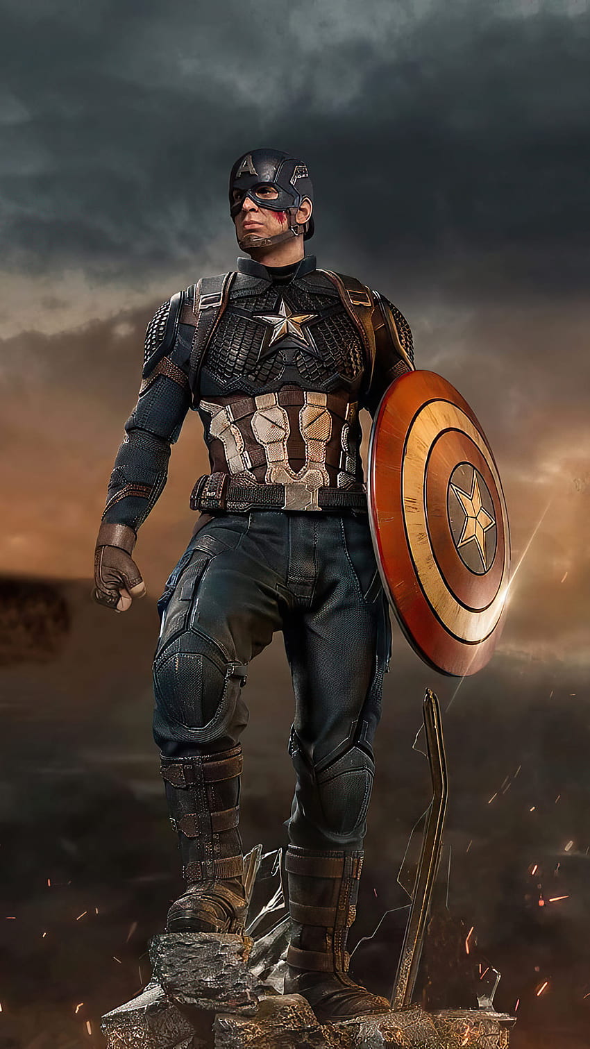 Captain America - Top 65 der besten Captain America-er, Captain America-Porträt HD-Handy-Hintergrundbild