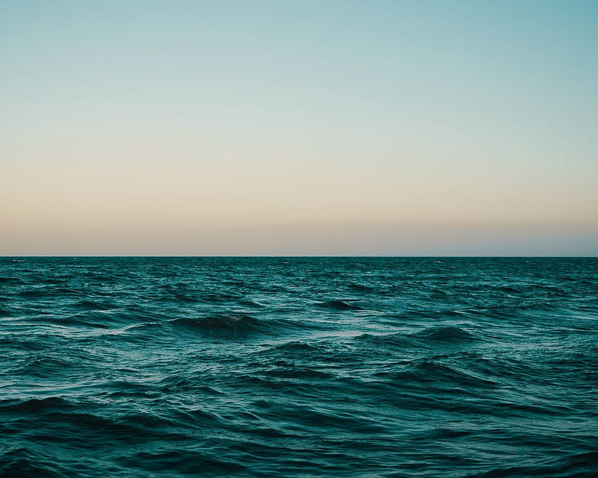 mar, horizonte, ondas, ondulações, água, Oceano Verde papel de parede HD