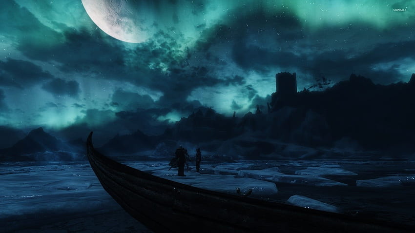 Gefrorener See in The Elder Scrolls V – Skyrim Sky, The Elder Scrolls V: Skyrim HD-Hintergrundbild
