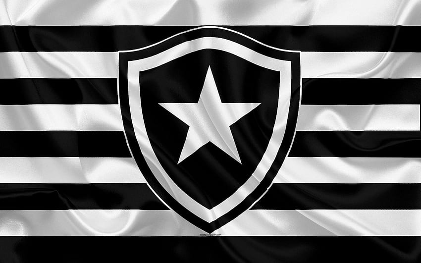 Botafogo RJ FC, Brezilya futbol kulübü, amblem, logo, Brezilya Serie A, futbol, ​​Rio de Janeiro, Brezilya, çözünürlük için ipek bayrak. Yüksek kalite HD duvar kağıdı
