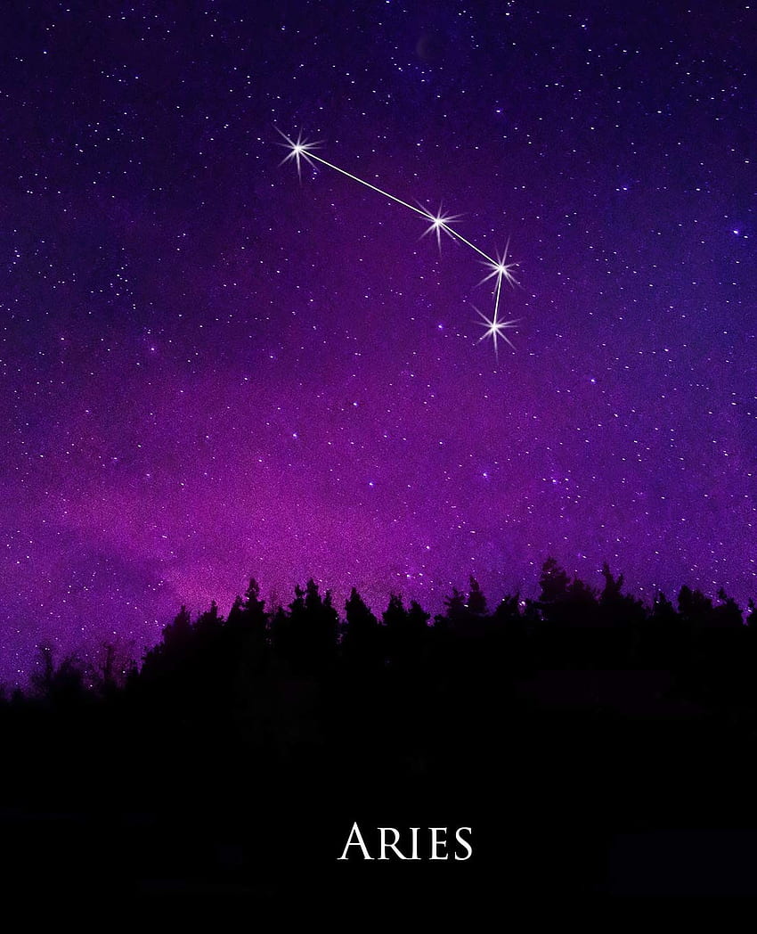 Livre de composition scolaire Constellation du Bélier Symbole d'astrologie du ciel nocturne 130 pages Fond d'écran de téléphone HD
