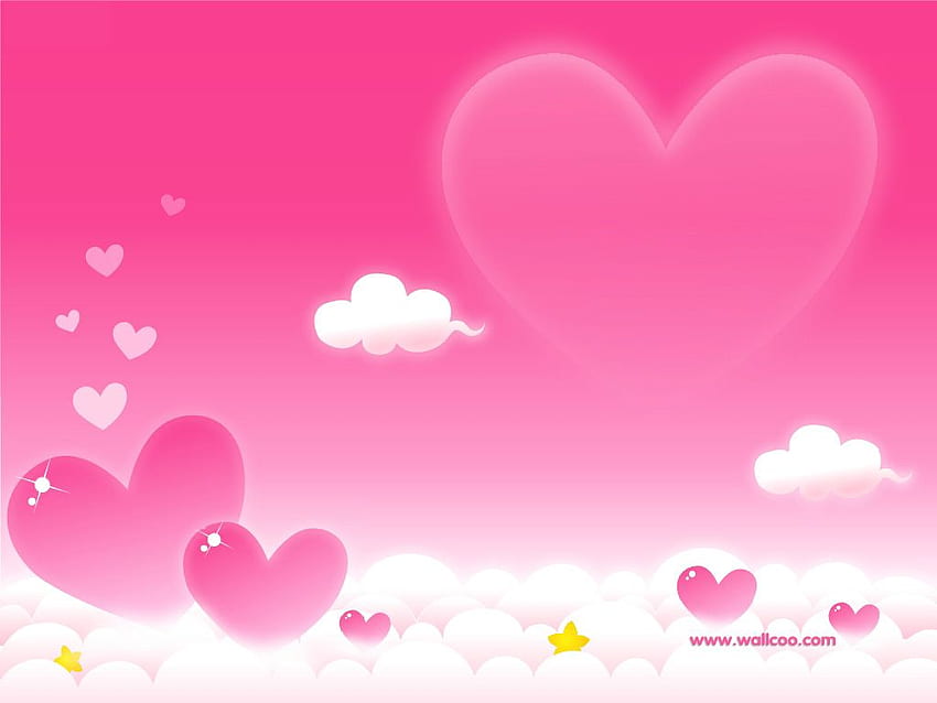 Valetine Cartoon Pink Hearts Clouds Love [] for your , Mobile & Tablet.  Explore Pink Love Heart Background. Pink Background , Cool Love Pink , Love  Pink HD wallpaper | Pxfuel