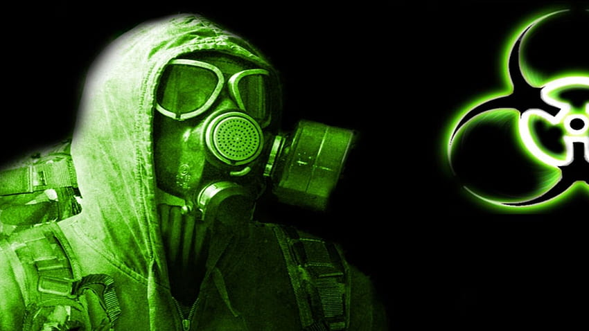 Biohazard-Gasmaske von Top Windows 7, Neon-Gasmaske HD-Hintergrundbild