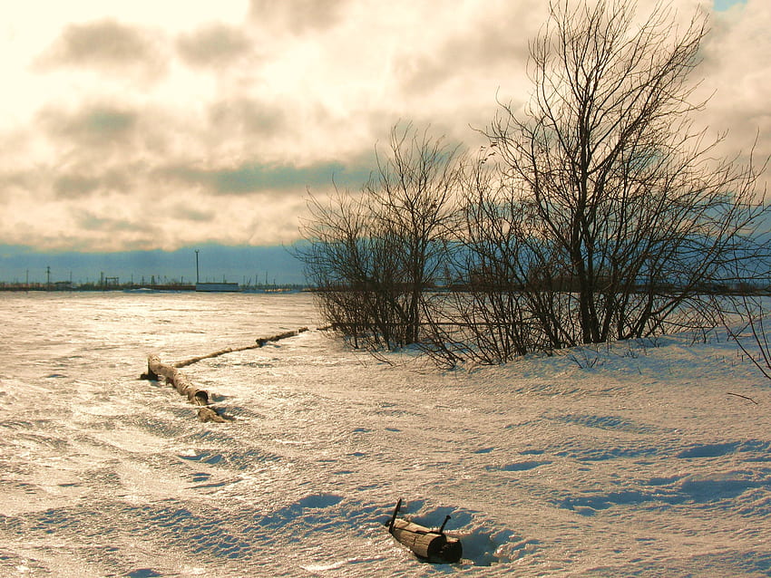 paisagem, inverno, natureza, pôr do sol, neve, geada, estepe, vento, norte papel de parede HD