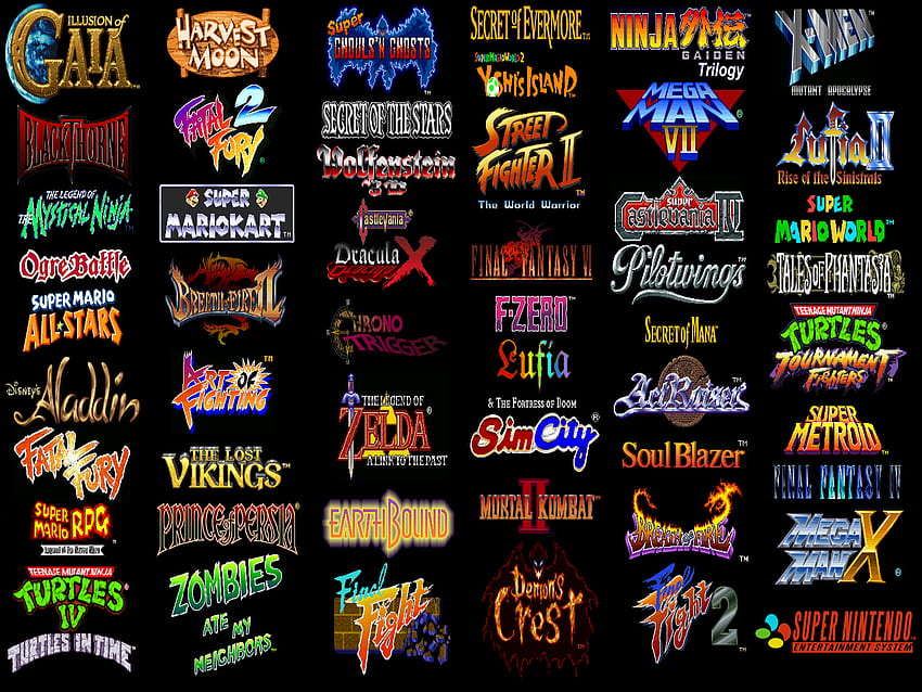 Game Collage Super Nintendo Nintendo Logo - Resolution: HD wallpaper