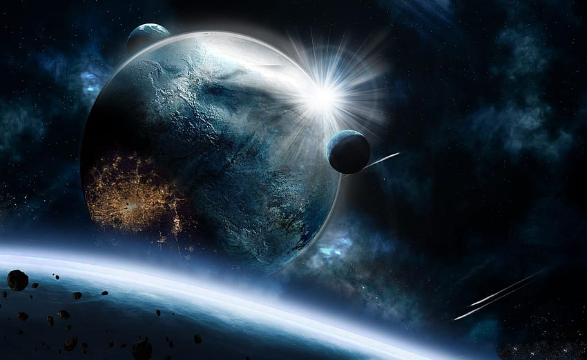 Planets, Universe, Speed, Explosion, Hit, Blow, Asteroids HD wallpaper
