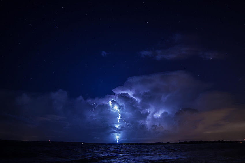Thunder storn flash lightning sky night eclair nuit foudre nature HD wallpaper