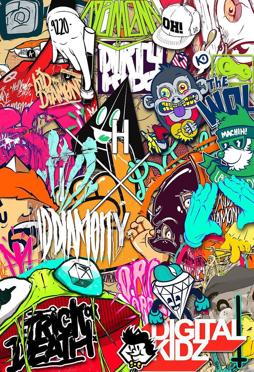 Fiesta. Graffiti iphone, Graffiti , Graffiti, Arte pop de los 90 fondo de pantalla del teléfono