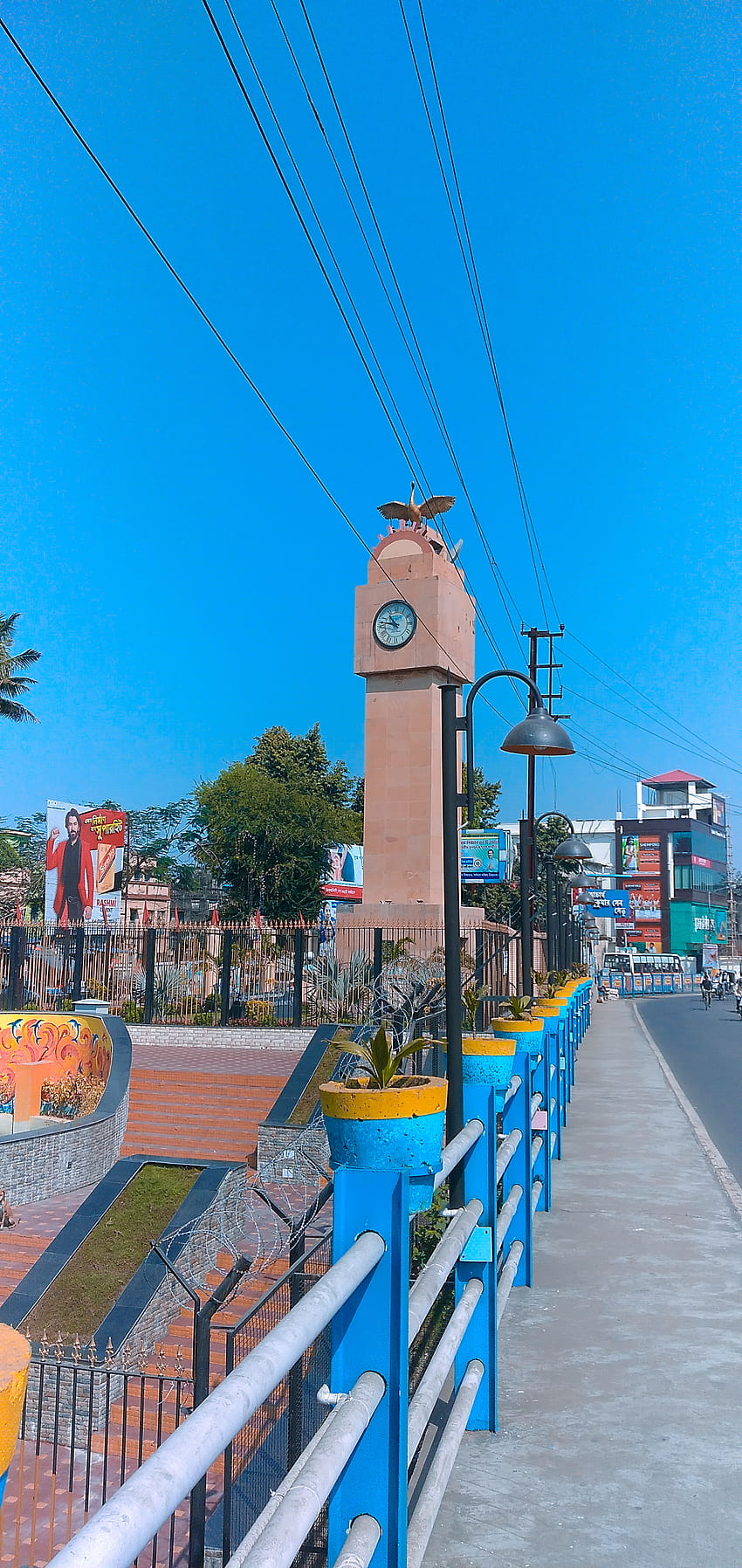 Burdwan 시계탑, 하늘, 파랑 HD 전화 배경 화면